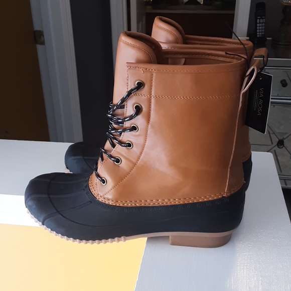NWT Duck Rainboots 11 Black/cognac SOLD SOLD - Picture 3 of 8